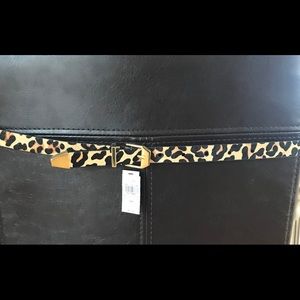 Express Leopard Print Dyed Calf Hair Belt SZ S NWT